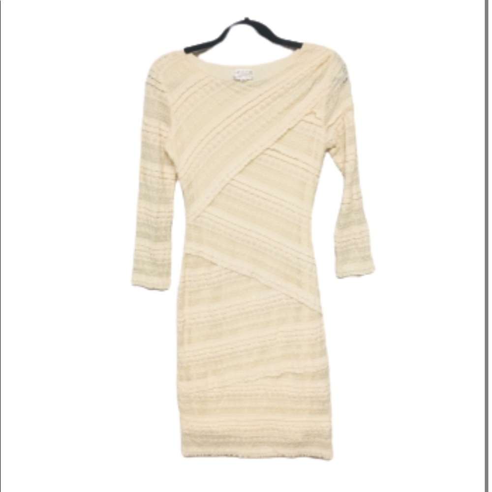 M.S.S.P | Max Studio Ivory Tiered Lace Tight Dress